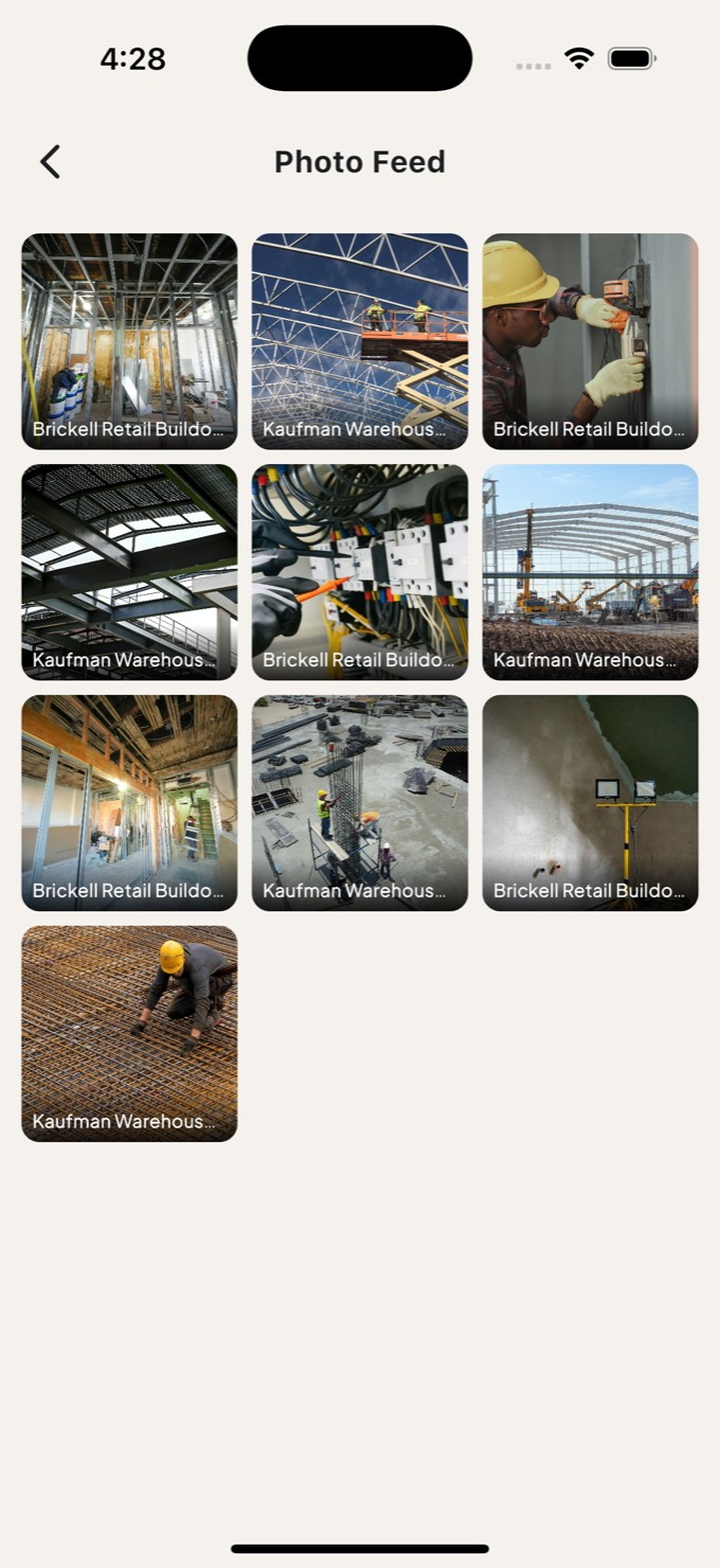 Photo feed showing jobsite photos filed under Kaufman Warehouse Site Work and Brickell Retail Buildout